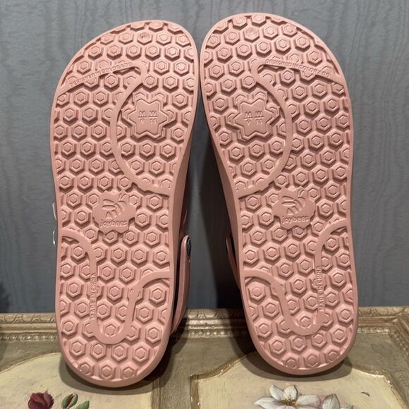 Joybees Pink Plush Lined Clogs Faux Fur Lined Women’s Sz 11 Men’s Sz 9 NWT - Picture 9 of 12